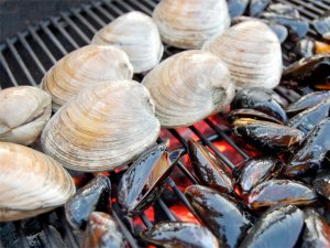 Grilled clams and mussles, photo from: bbqbackyard.com